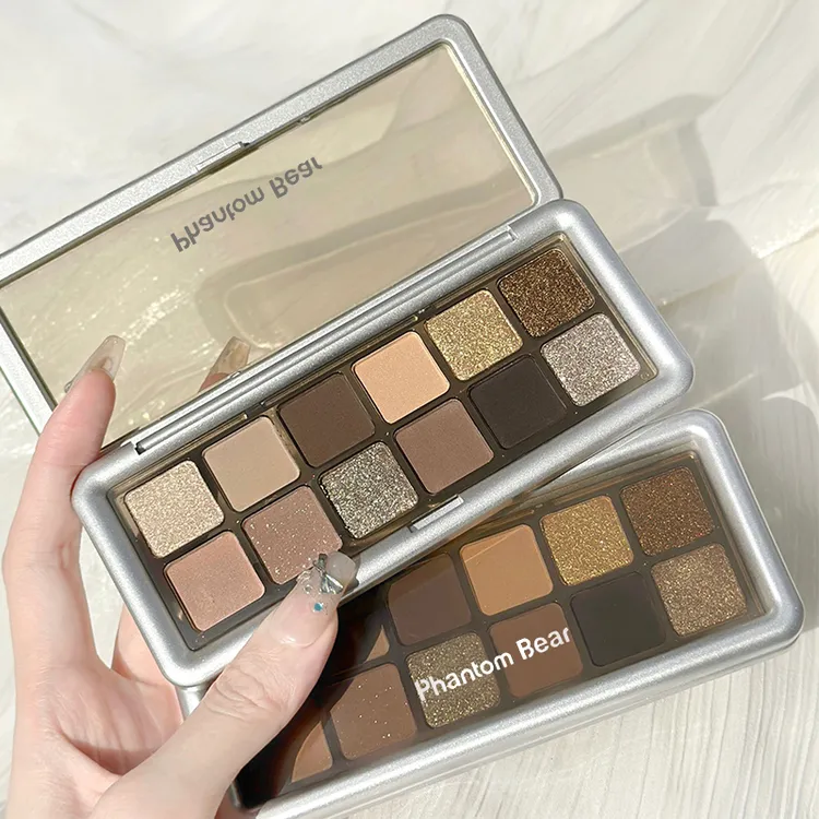 幻影小熊十二色眼影盘推荐大地色日常淡妆彩妆化妆师专用一盘多用