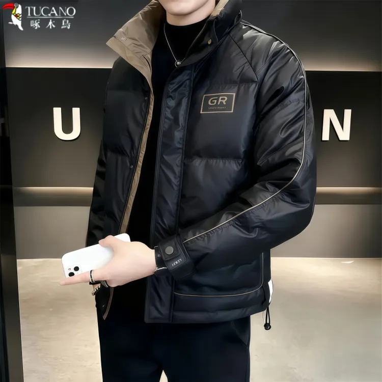 啄木鳥新款时尚休闲舒适潮流羽绒棉服加厚保暖帅气百搭中青年外套