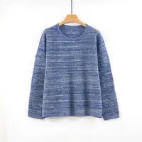 天山【100山羊绒】薄款条纹落肩袖宽松型女士休闲羊绒衫-YTNL5661T