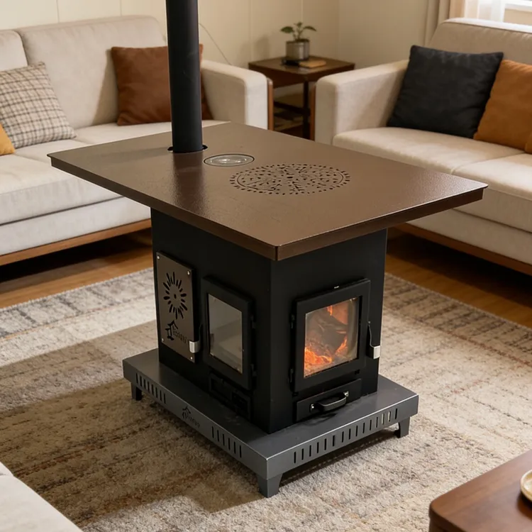 暖心桌面高端真火燃木壁炉柴火炉木农村自建房别墅取暖无烟无尘