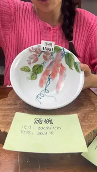 瓷片手绘陶瓷（汤碗）13051