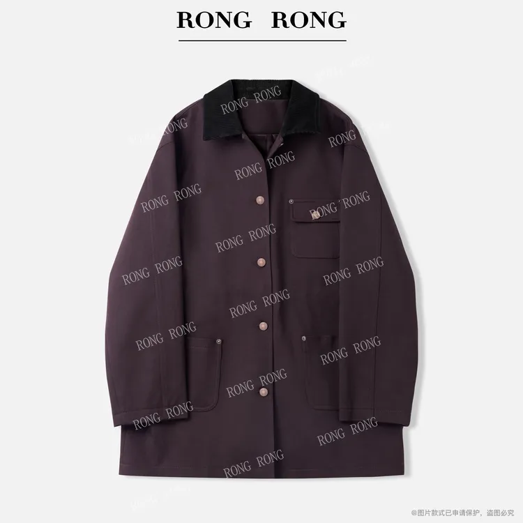 溶溶【晚烟暮紫】RONGRONG 莱赛尔灯芯绒巴恩风外套ZGQ6W3010-P01