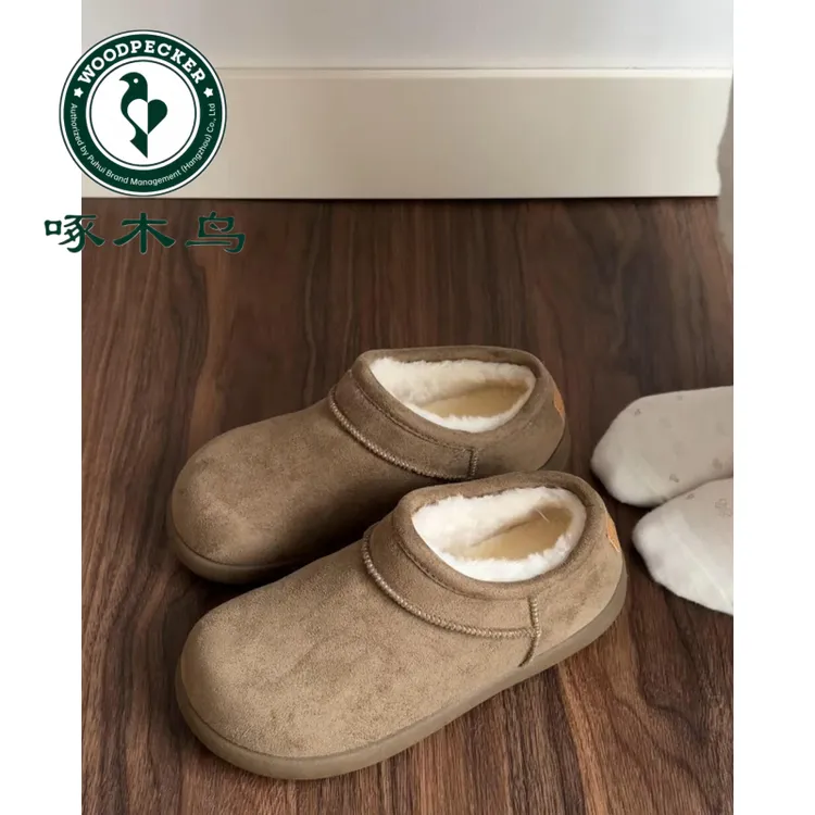 啄木鸟复古小土豆勃肯鞋女2025新款秋冬季加绒加厚雪地靴保暖棉鞋