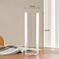 【花千氧】简约风格透明亚克力花瓶适合醒花用作客厅插花装饰摆件