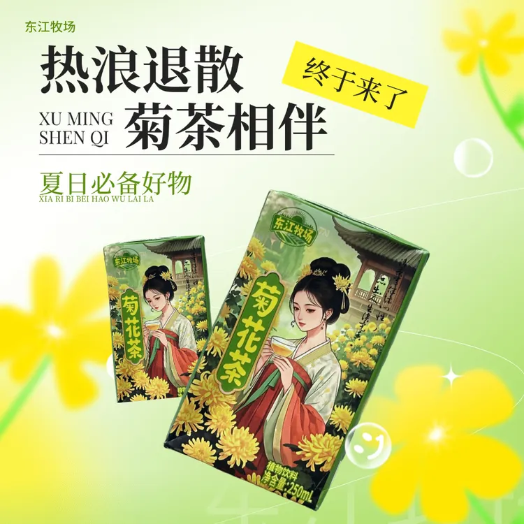 东江牧场菊花茶包邮250ml*10盒中秋送礼必备低糖贴心饮料