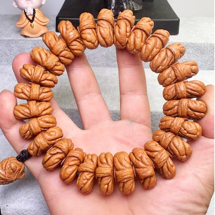 秦岭龙纹桃核霸王龙矮桩飞碟磨盘手持文玩适合男女