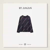ByJunjun韩国面料糯软亲肤条纹T恤韩版圆领长袖