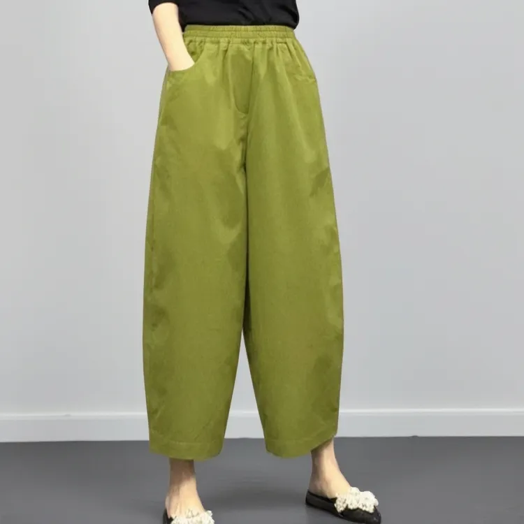 （亿派）109#春秋新款棉料八分裤直筒裤时尚显瘦洋气百搭休闲裤