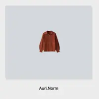 Auri.Norm【柿柿如意】简约橘色拉链翻领毛衫小众设计师特别款