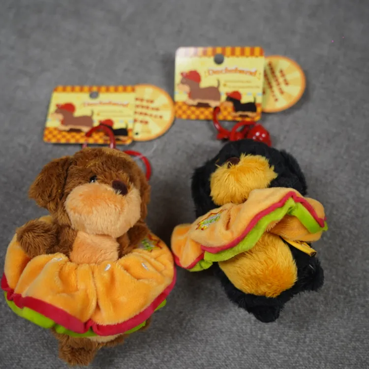 创意发圈帕倍思腊肠狗公仔钥匙扣卡通毛绒挂件包包钥匙扣