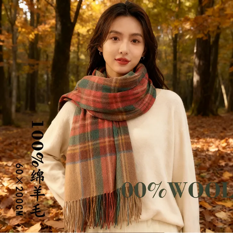 【明星同款系列】纯羊毛2025年新款厚围巾围巾披肩保暖搭子保暖围脖