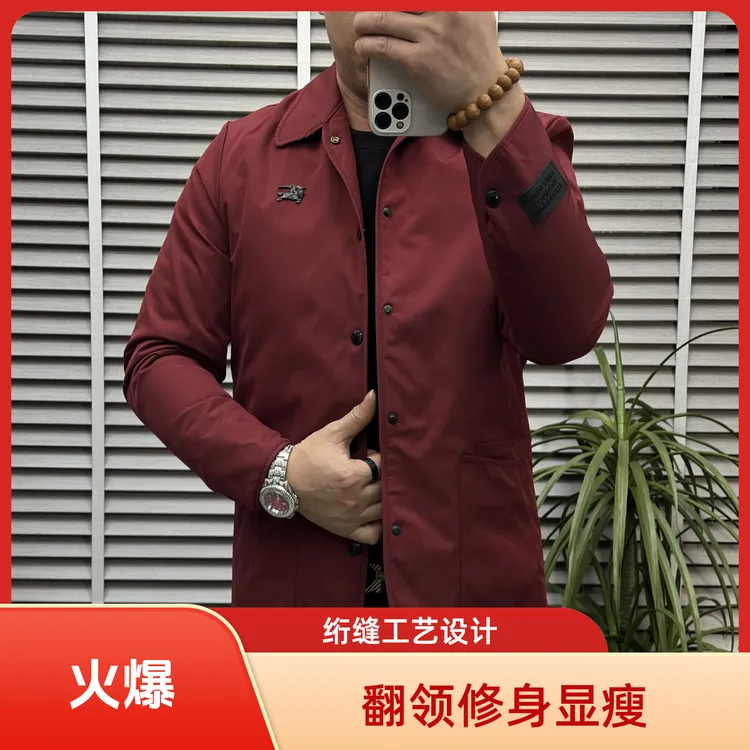 男士翻领棉服外套899短款休闲商务百搭潮流韩版翻领修身显瘦