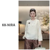 KK-NIRA 新中式立体花国风斜襟上衣