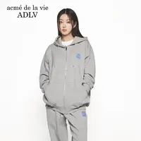 ADLV 方形LOGO印花连帽拉链卫衣