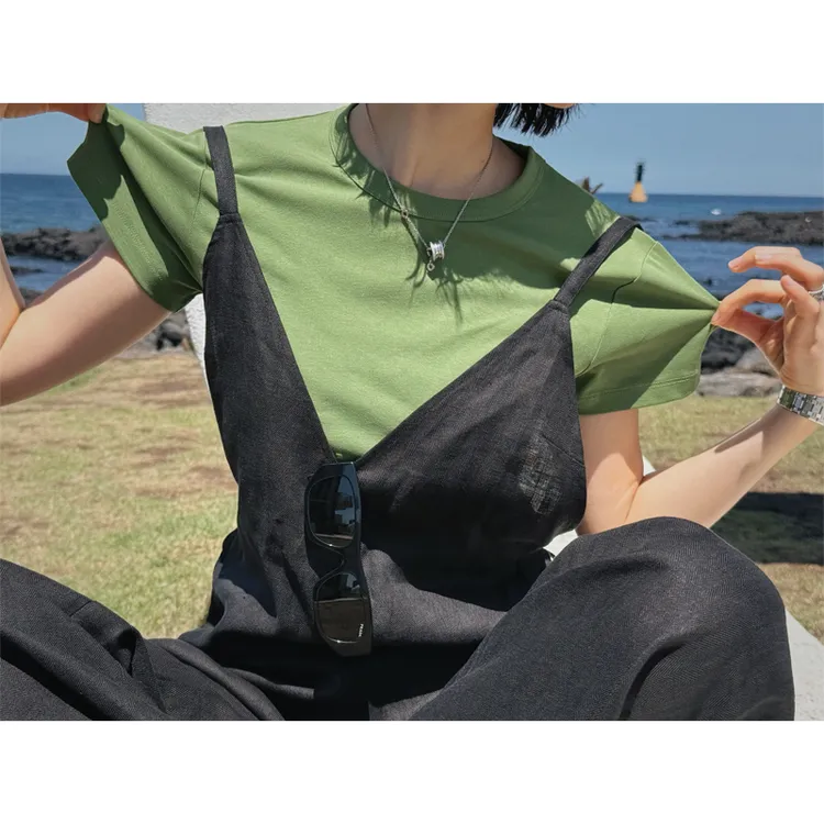 NorthMing fish「淡人穿搭」休闲百搭 珍珠纤维短袖T恤