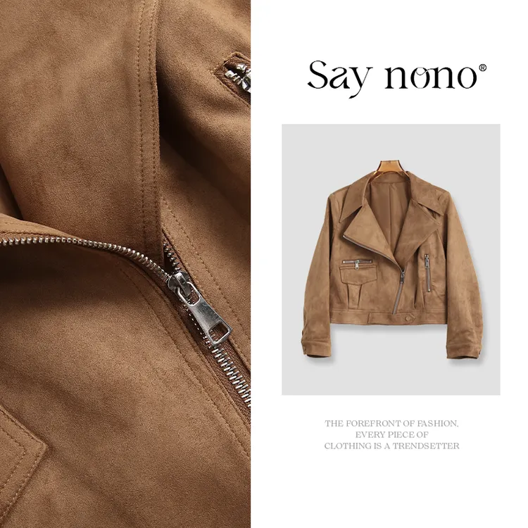 懒猫nono│Saynono翻领拉链设计感短款外套/XX25Q2170
