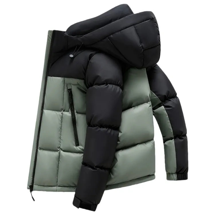 男士鹅绒羽绒服冬季2025新款休闲加厚保暖短款排骨防寒服外套潮流