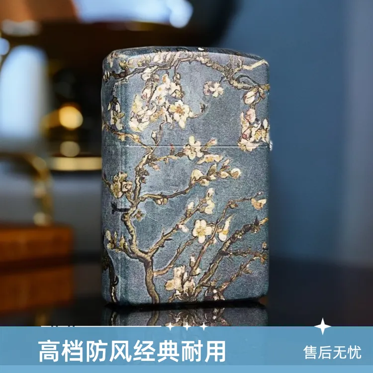 ZORRO佐罗煤油打火机经典高档梵高油画工艺砂轮防风雨打火神器