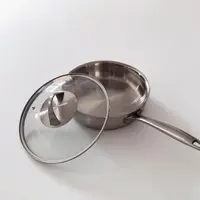 高端家用厨具24cm可视平底煎炒锅