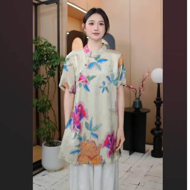 【云熙-桃吐丹霞】【现货】新款 国风中长款 无袖坎肩女奥黛