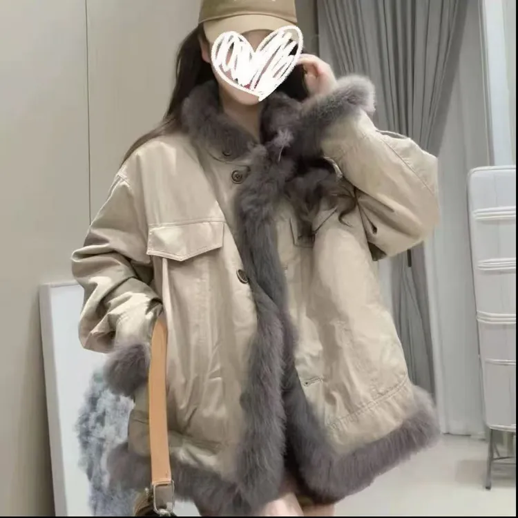 2025新款韩版毛毛外套(洋气兔兔)冬季短外套百搭女士秋冬时尚网红