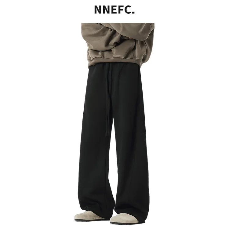 NNEFC美式高街弯刀裤男女潮牌春秋直筒阔腿运动重磅百搭休闲卫裤