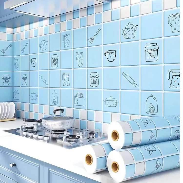 厨房防油贴纸防火耐高温加厚自粘贴墙纸橱柜防潮灶台防污墙壁贴膜