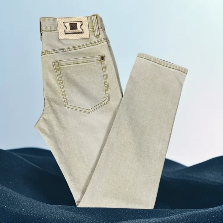 巴赛娜缇时尚休闲男士修身小脚牛仔裤男时尚薄款百搭简约长裤子潮