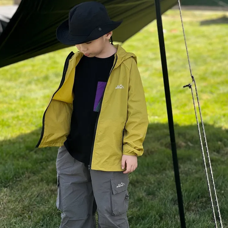 2025童装户外露营丰运动长袖T恤防晒外套运动韩系工装裤长裤短袖