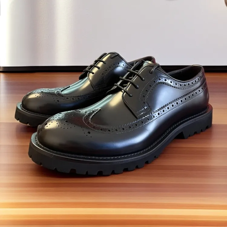 德比鞋系带增高圆头商务牛津鞋雕花休闲皮鞋鞋子