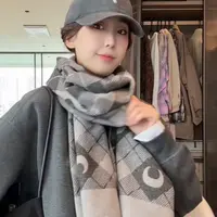 徐靖靖【菱格月牙】秋冬韩版时尚百搭保暖软糯加厚长款围巾2509021