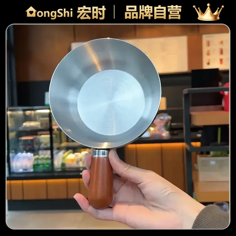宏时不锈钢带手柄小碗胡桃木泡面煎锅泼油小锅厨房奶锅小锅XD
