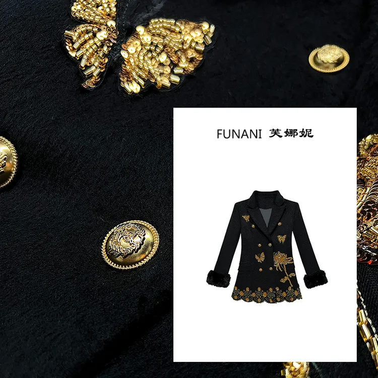 【芙娜妮】重工百搭保暖秋冬外套设计感上衣收腰显瘦女装FG2530932A