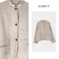 JIUNCCY【加冕】绵羊毛羊驼毛混纺高支立领双面呢短款大衣 52YDY002
