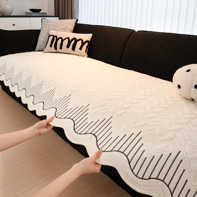 也米法式奶油风2025新款水洗棉沙发垫套布艺四季通用盖布巾防滑垫商品图