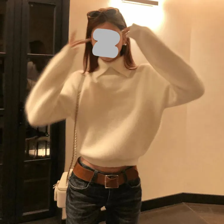 韩系设计感慵懒风毛衣2025年秋冬新款时尚潮流简约风休闲上衣