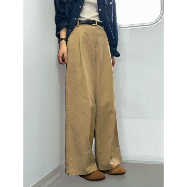 巨好穿！慵懒风百搭阔腿裤女秋季垂感直筒裤宽松高腰遮胯显瘦长裤