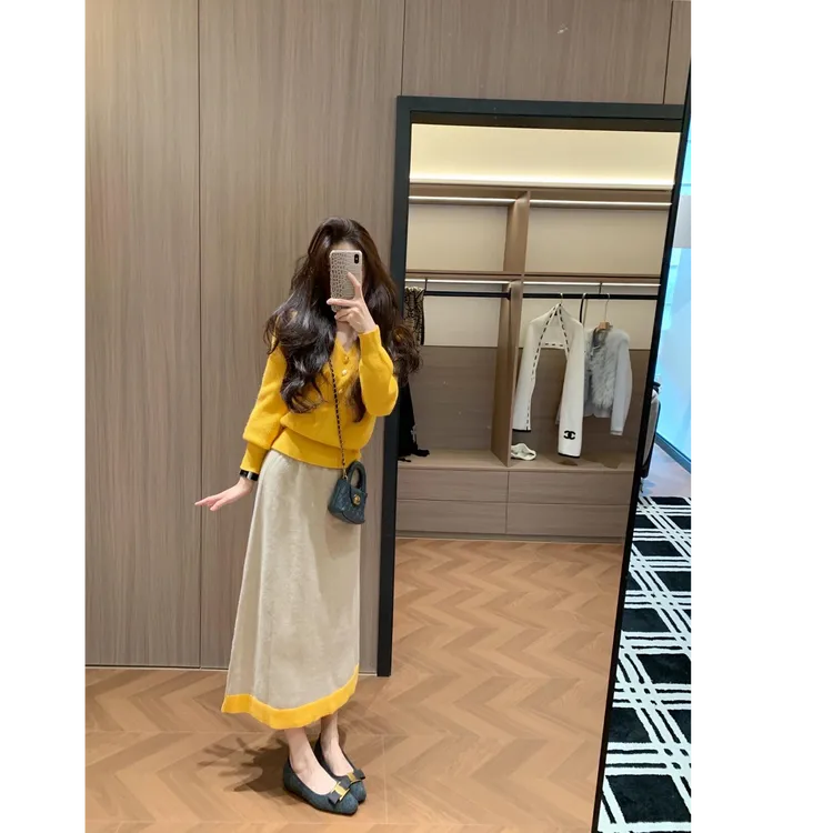 2025秋冬新款小香风套装女高级感针织半身裙超好看冬裙套装