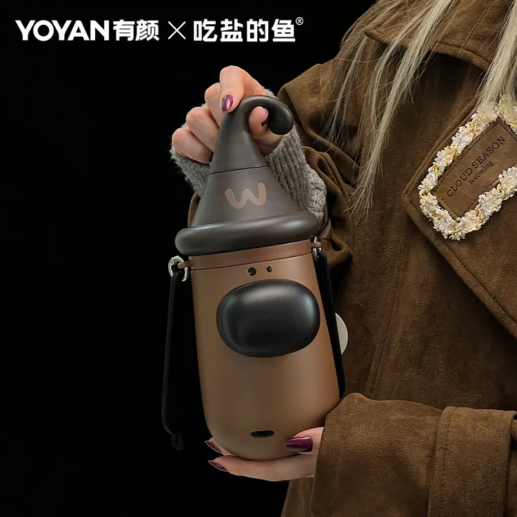 有颜YOYAN×吃盐的鱼小狗保温杯咖啡狗高颜值女生便携吸管杯水杯