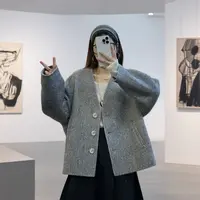 【格一专场专属】V领冬秋冬毛呢外套百搭时尚设计感上衣2659