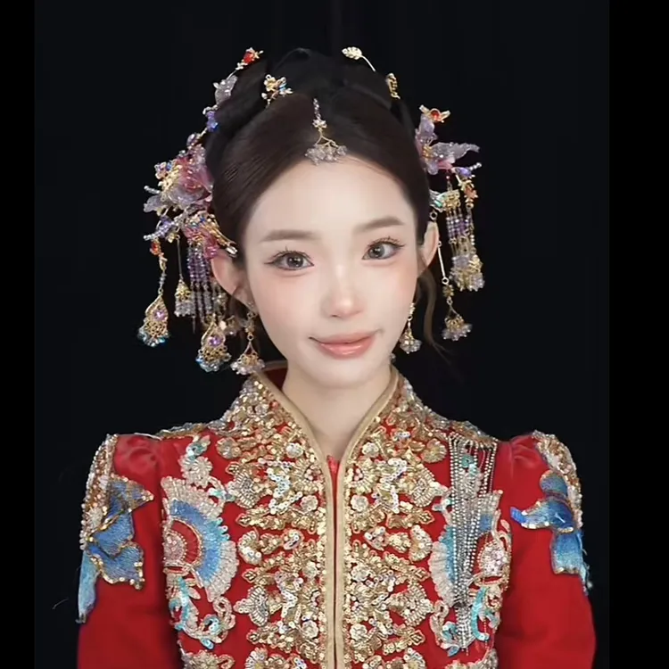2025手作新款重工新娘中式结婚饰品330