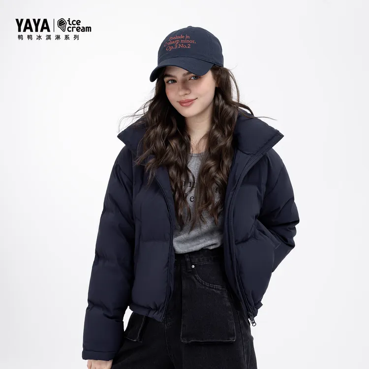 YAYA/鸭鸭《鞠婧祎同款》保暖羽绒服女款爆款90白鸭绒正品高级外套