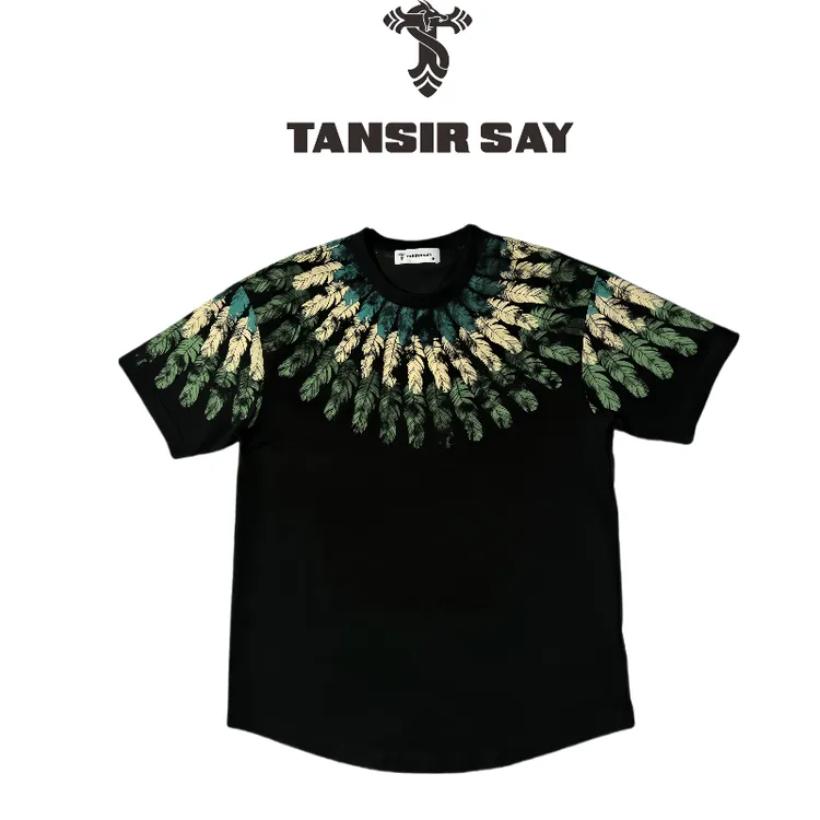 夏季短袖常规款几何圆领印花T恤针织宽松复古民族风春夏上衣