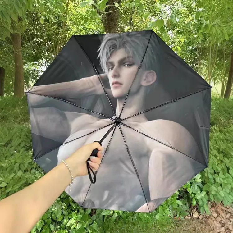 恋与深空祁煜三折自动大学生黑胶防晒防紫外线睛雨伞隔热晴雨伞