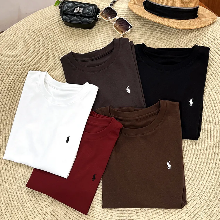 必魅-2025新款刺绣印花修身圆领短袖T恤宽松内搭T恤透气上衣55881