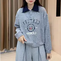 2025秋季新款韩版印花休闲外套宽松长袖立领长袖卫衣女装B213
