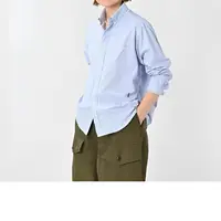 BBJ  Studios｜“蓝色海洋”休闲宽松纯棉蓝色条纹纽扣衬衫NH190