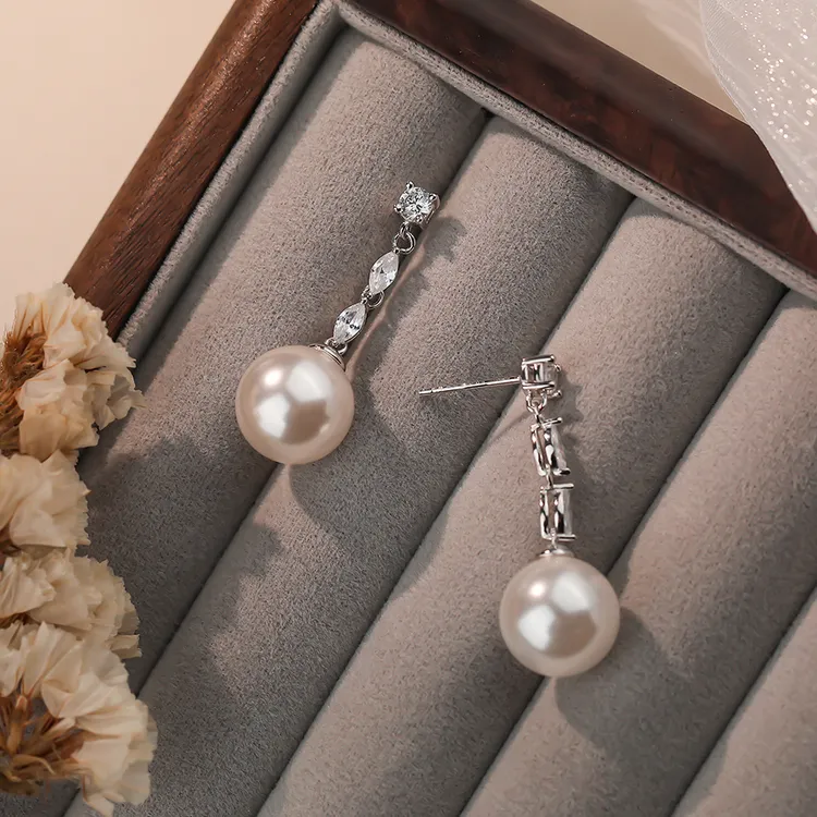 足银耳饰 999足银法式长款耳钉新款百搭气质级感耳环轻奢纯银耳坠