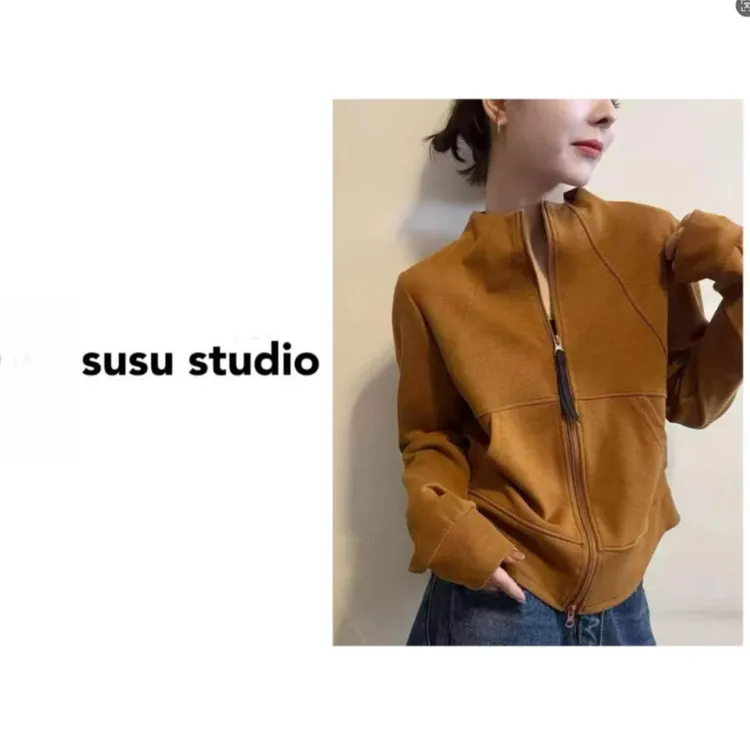 SU  立领秋季卫衣时尚拉链毛衫常规薄款休闲 H0814