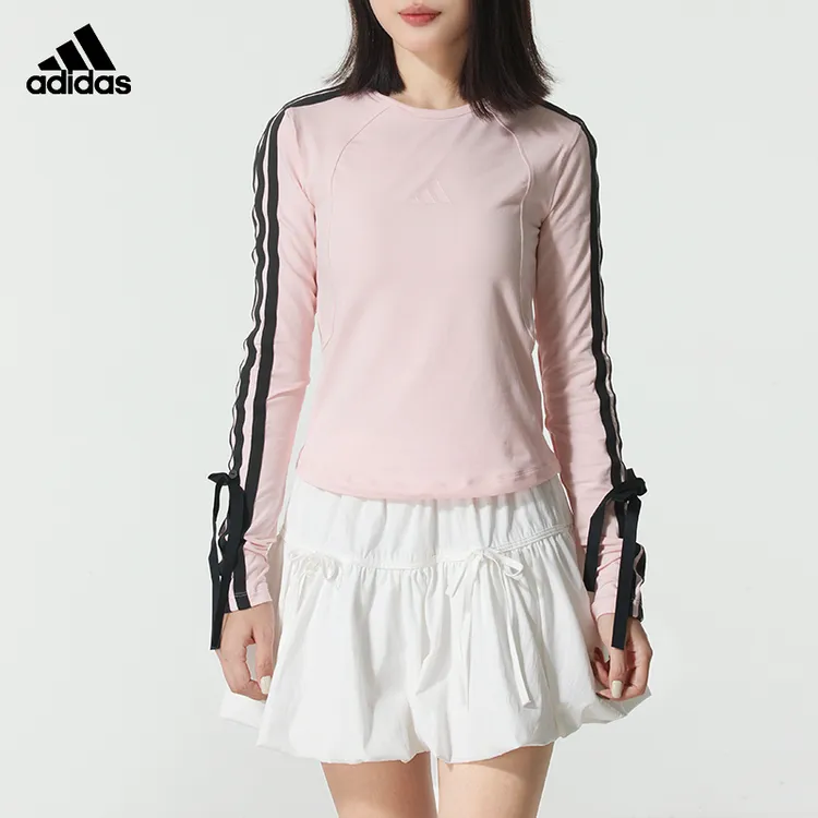 adidas阿迪达斯长袖T恤女装2025新款运动休闲服圆领套头衫KG3860